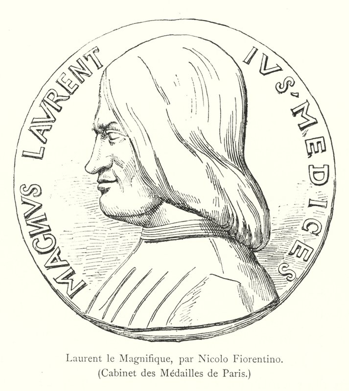 Lorenzo o Magnífico, de Nicolo Fiorentino, Cabinet des Medailles de Paris (gravura) de Italian School
