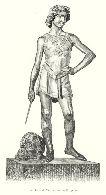 Le David de Verrocchio, no Bargello (gravura) de Italian School