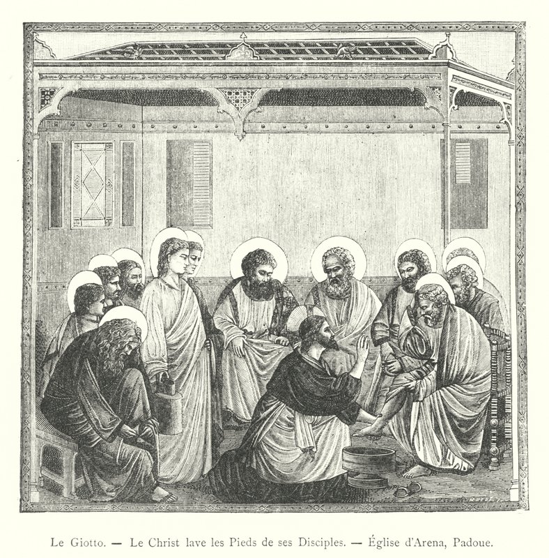 Giotto, Cristo lavando os pés de seus discípulos, Igreja de Arena, Pádua (gravura) de Italian School