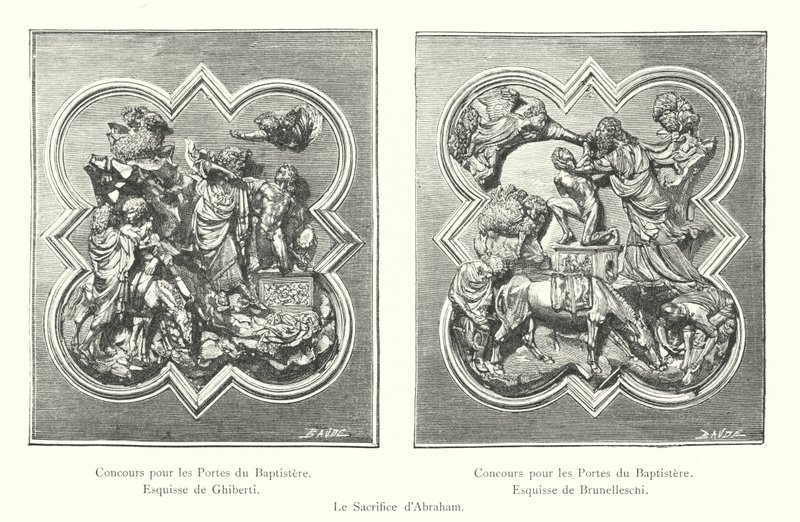 O Sacrifício de Abraão (gravura) de Italian School