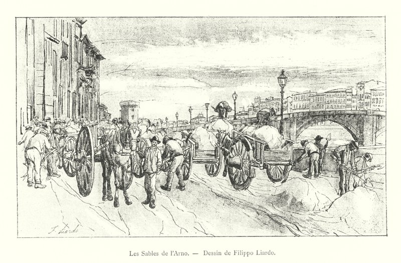 As Areias do Arno, Desenho de Filippo Liardo (gravura) de Italian School