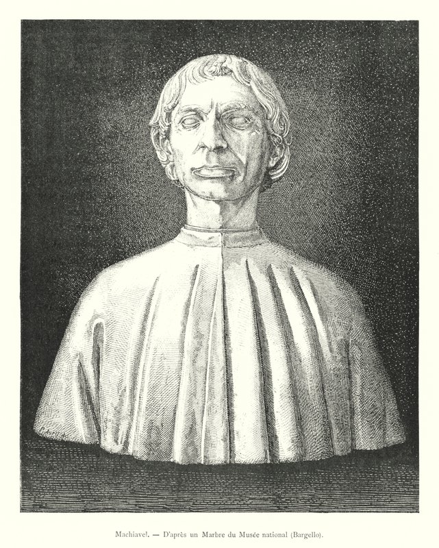 Machiavelli, De um mármore no Museu Nacional, Bargello (gravura) de Italian School
