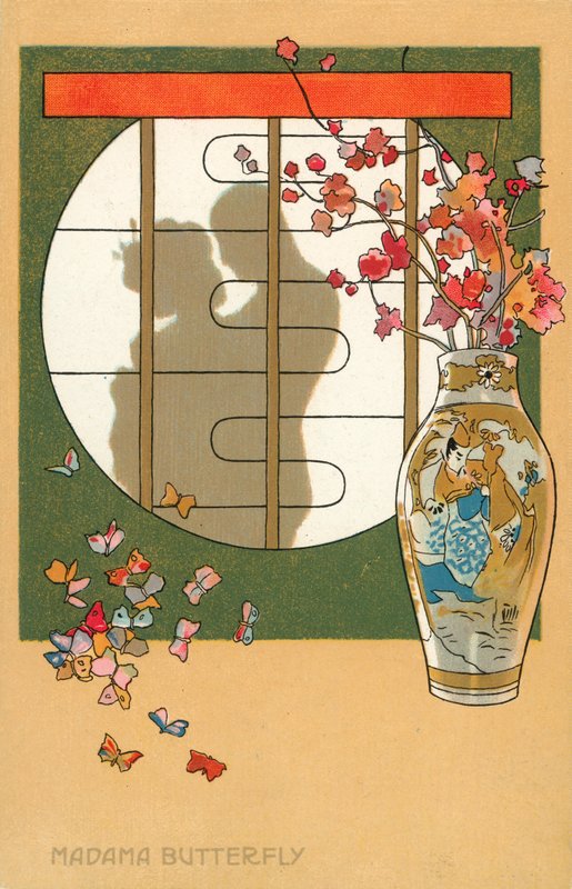 Madama Butterfly (litografia a cores) de Italian School
