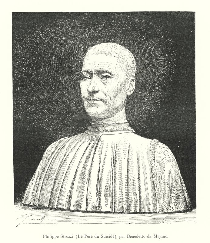 Philippe Strozzi, Le Pere du Suicide, par Benedetto da Majano (gravura) de Italian School