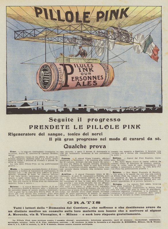 Comprimidos cor-de-rosa (Litografia a cores) de Italian School