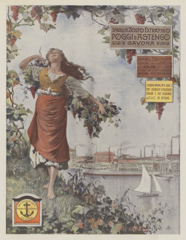 Poggi  Astengo (litografia a cores) de Italian School
