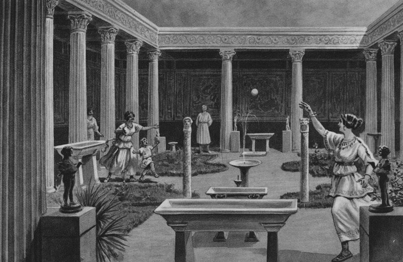 Pompeia: Casa dos Vettii (Litho) de Italian School