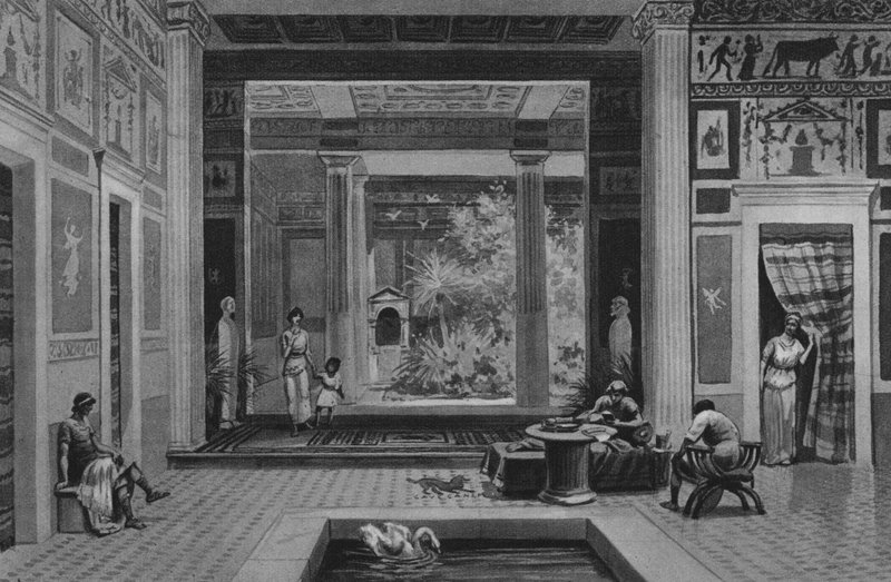 Pompeia: Casa do Poeta Trágico (Litho) de Italian School