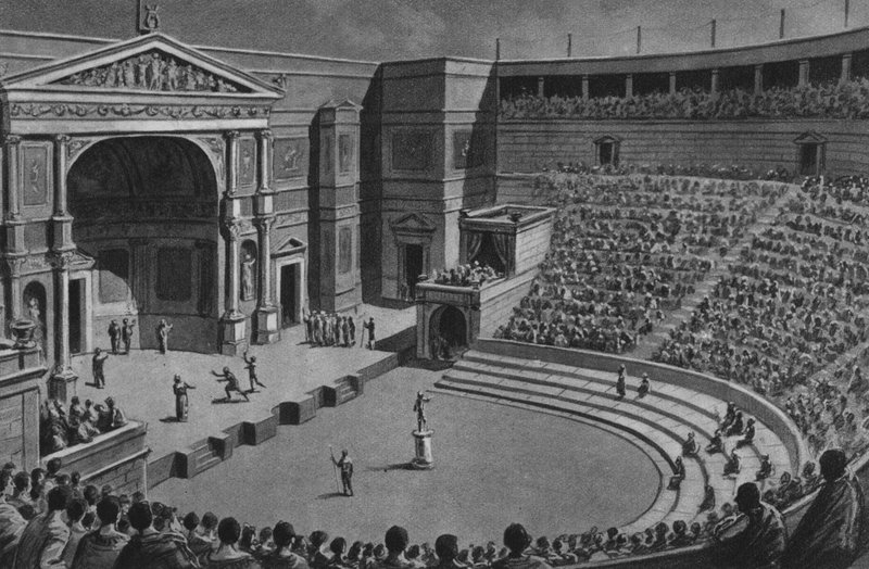Pompeia: Teatro Trágico (Litho) de Italian School