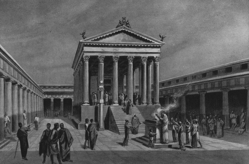 Pompeia: Templo de Apolo (Litho) de Italian School