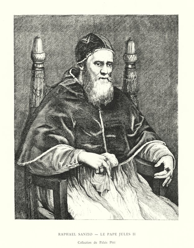 Raphael Sanzio, Papa Júlio II, Colecção Pitti Palace (gravura) de Italian School