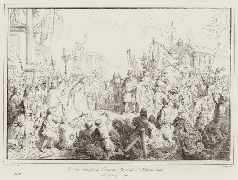 O regresso triunfal de Francesco Morosini, o Peloponeso de Italian School