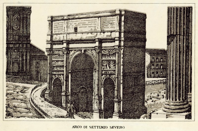 Roma: Arco de Septímio Severo (litho) de Italian School