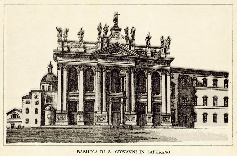 Roma: Basílica de São João em Lateranense (Litho) de Italian School