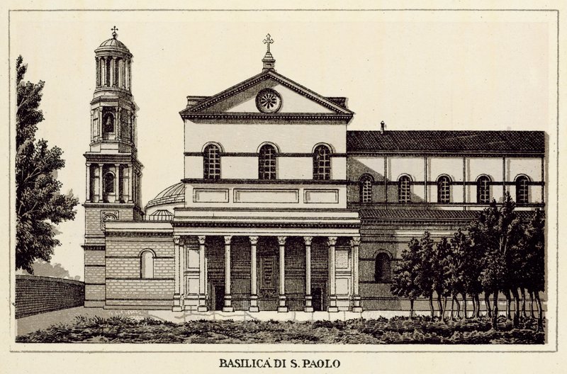 Roma: Basílica de São Paulo (Litho) de Italian School