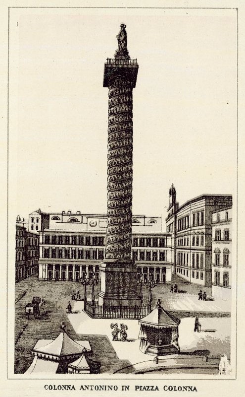 Roma: Antonino Colonna Na Piazza Colonna (litho) de Italian School