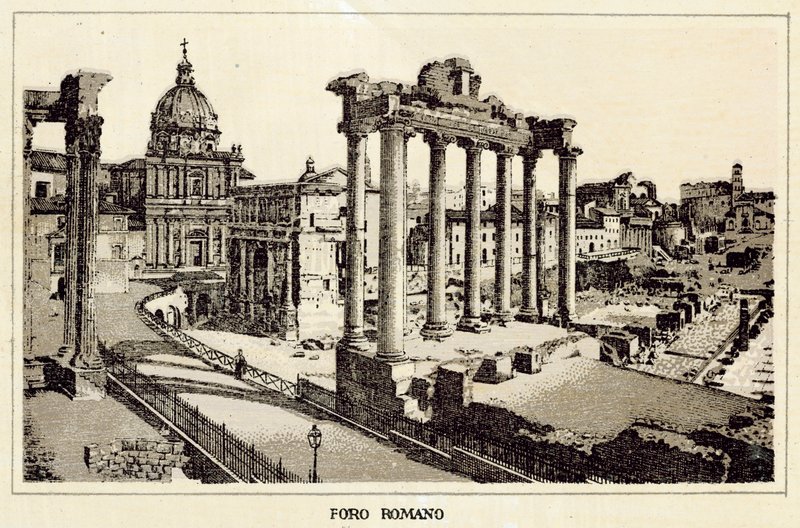 Roma: Fórum Romano (litho) de Italian School