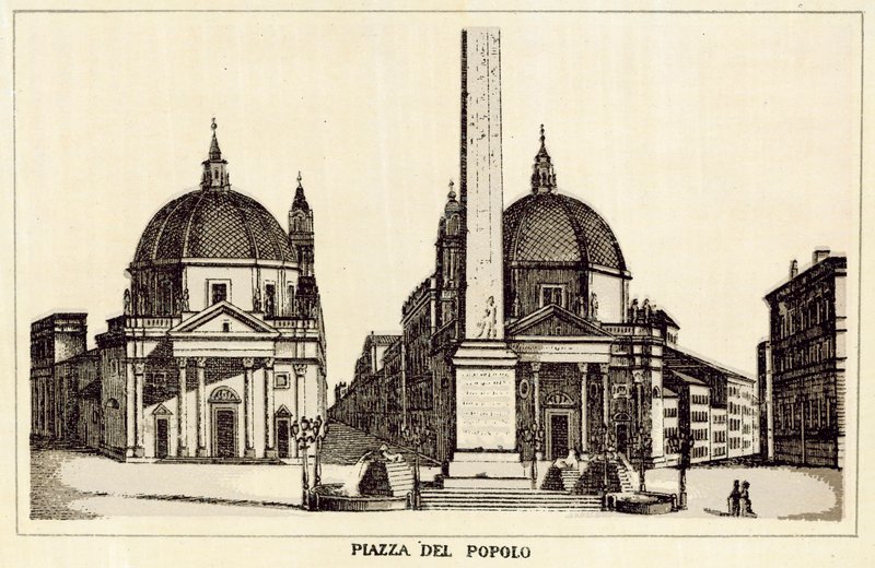 Roma: Piazza Del Popolo (litho) de Italian School