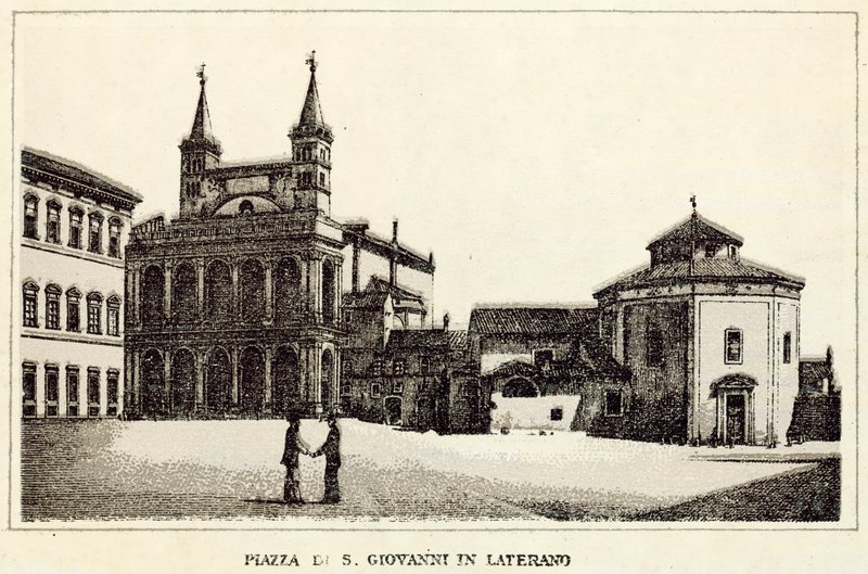 Roma: Piazza Di S Giovanni In Laterano (litho) de Italian School