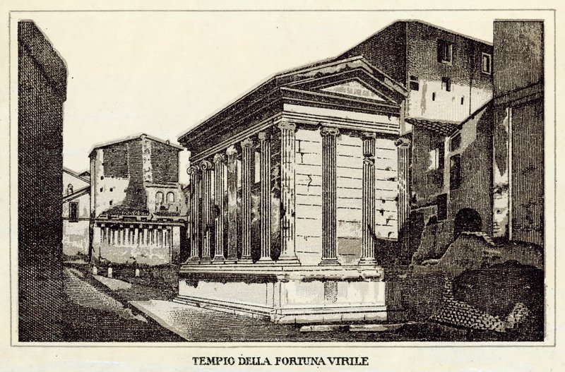 Roma: Templo da Fortuna Viril (litho) de Italian School