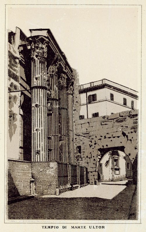 Roma: Templo de Marte Ultor (litho) de Italian School