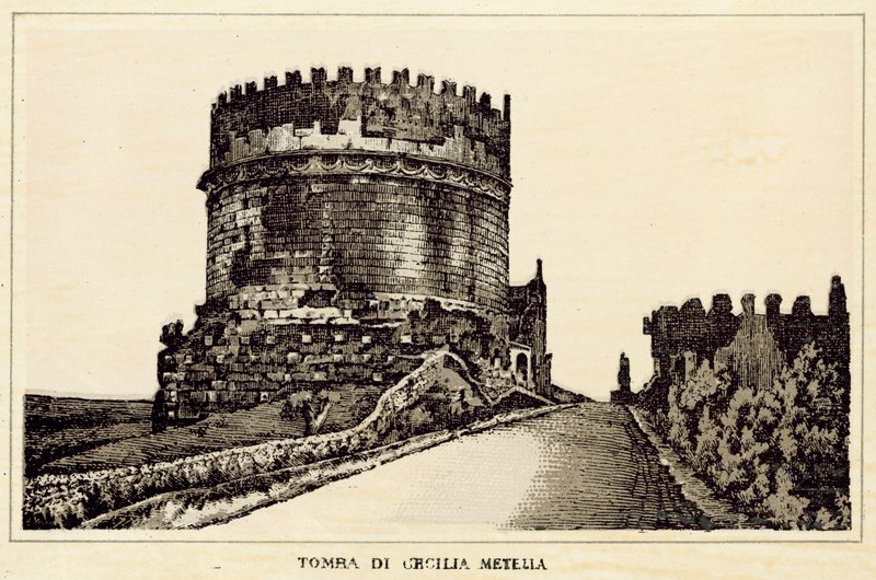 Roma: Túmulo de Cecília Metella (Litho) de Italian School