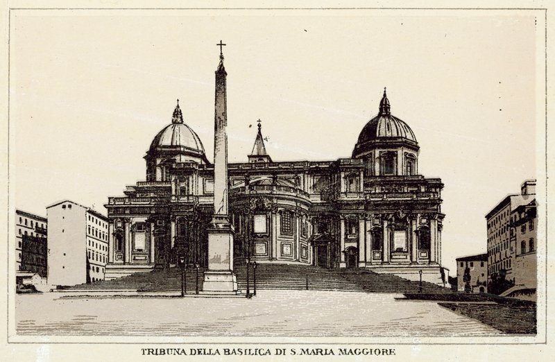 Roma: Tribuna da Basílica de Santa Maria Maior (litho) de Italian School