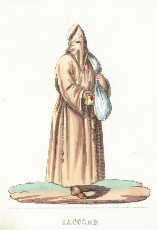 Saccone (gravura colorida) de Italian School
