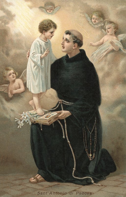 Santo António de Pádua (litografia a cores) de Italian School