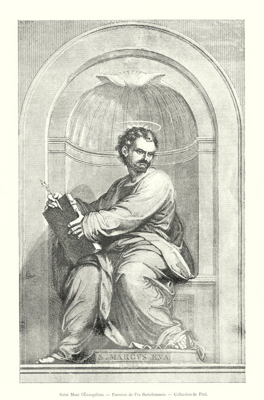 São Marcos Evangelista, Painel de Fra Bartolommeo, Coleção Pitti (gravura) de Italian School