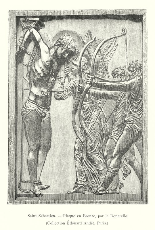 São Sebastião, placa de Bronze, de Donatello, Edouard Andre Collection, Paris (gravura) de Italian School