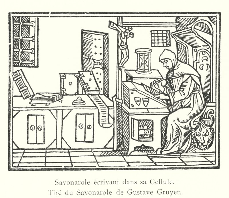 Savonarola escrita em sua cela, de Gustave Gruyer