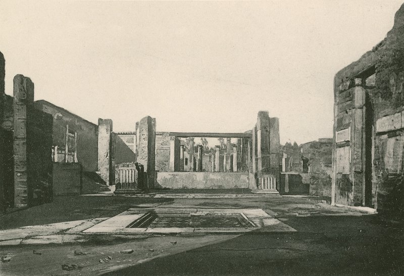 O átrio da Casa Cassia como é (gravura) de Italian School