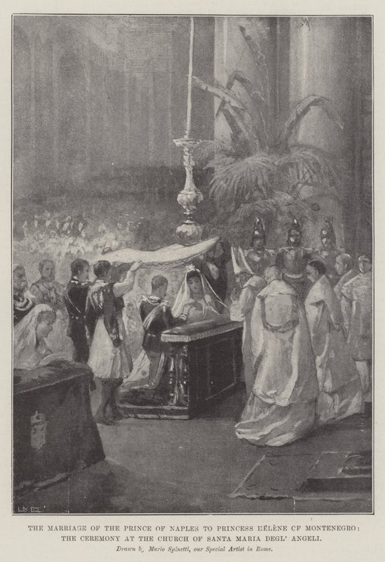 O Casamento do Príncipe de Nápoles com a Princesa Helena de Montenegro, a Cerimônia na Igreja de Santa Maria Degl
