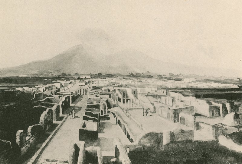 O panorama de Pompeia como é (gravura) de Italian School