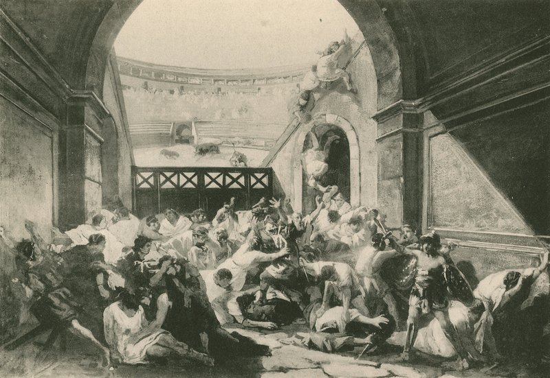 A discussão entre Pompeians e Nucerines (gravure) de Italian School