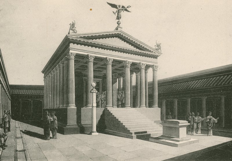 O Templo de Apolo como era (gravura) de Italian School