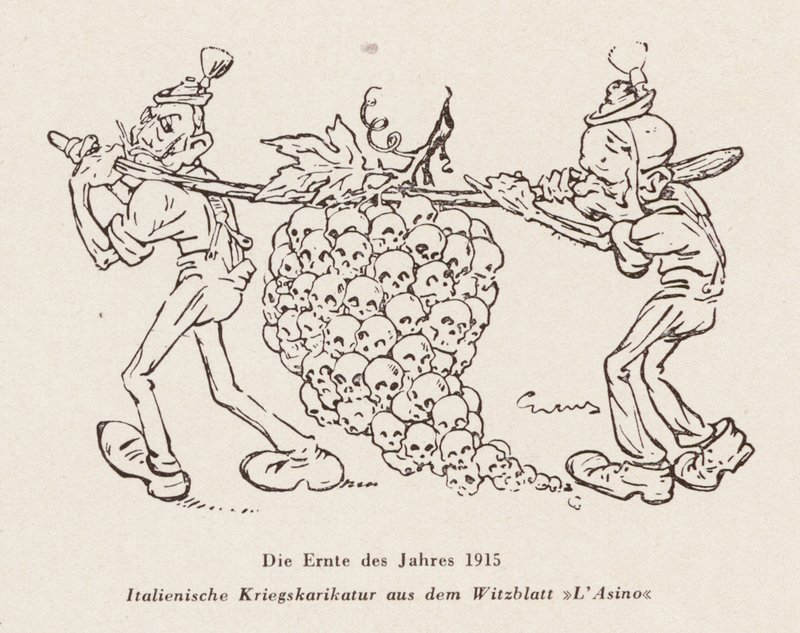 A colheita do ano de 1915 (litografia) de Italian School