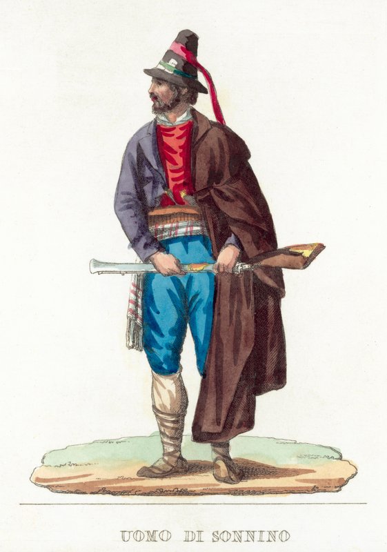 Uomo Di Sonnino (gravura colorida) de Italian School