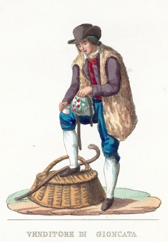Venditore Di Gioncata (gravura colorida) de Italian School