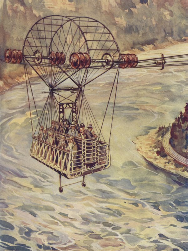 Atravessando as Cataratas do Niágara de teleférico de J. Allen Shuffrey