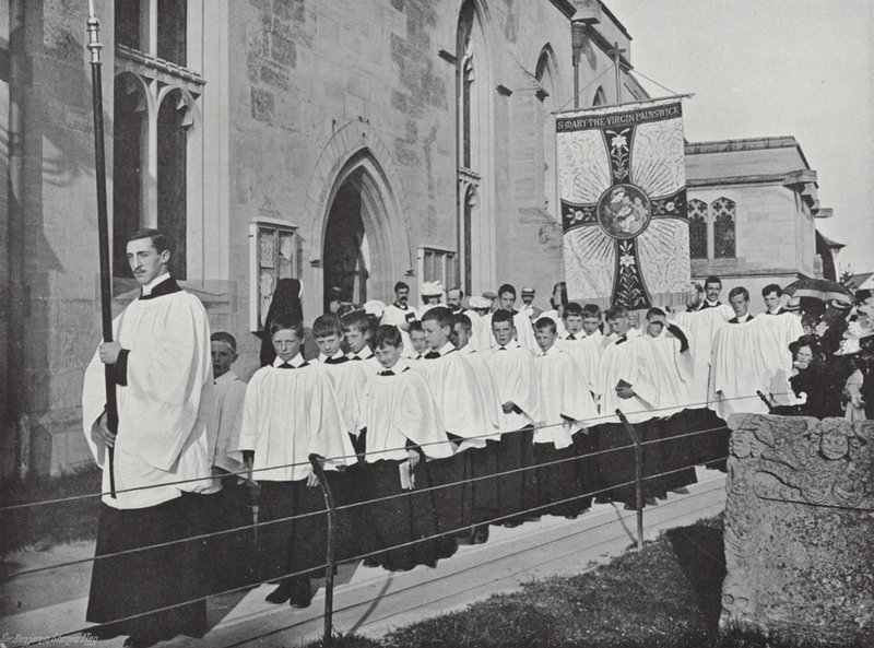Clipping a Igreja, a procissão de J. Benjamin Stone