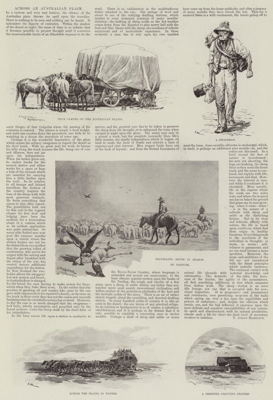 Através de uma gravura australiana de J. Macfarlane
