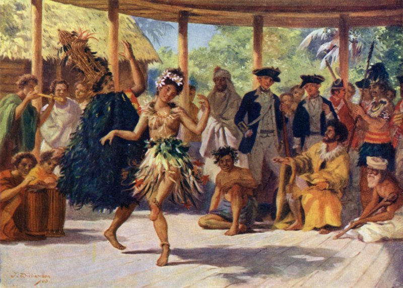 Dançando em Otaheite antes do Capitão Cook de J. Williamson