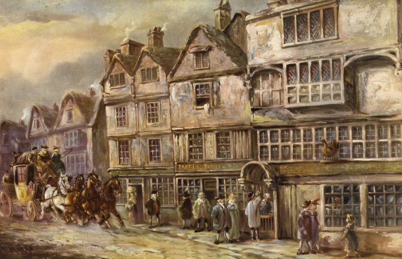 A taberna do galo, rua de Bishopsgate, Londres de J.C. Maggs