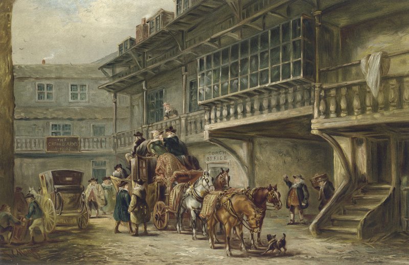 Os braços de Oxford, Warwick Lane, Londres (chromolitho) de J.C. Maggs