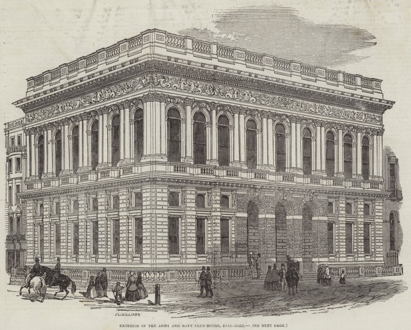 Exterior do Exército e da Marinha Club-House, Pall-Mall de J.L. Williams