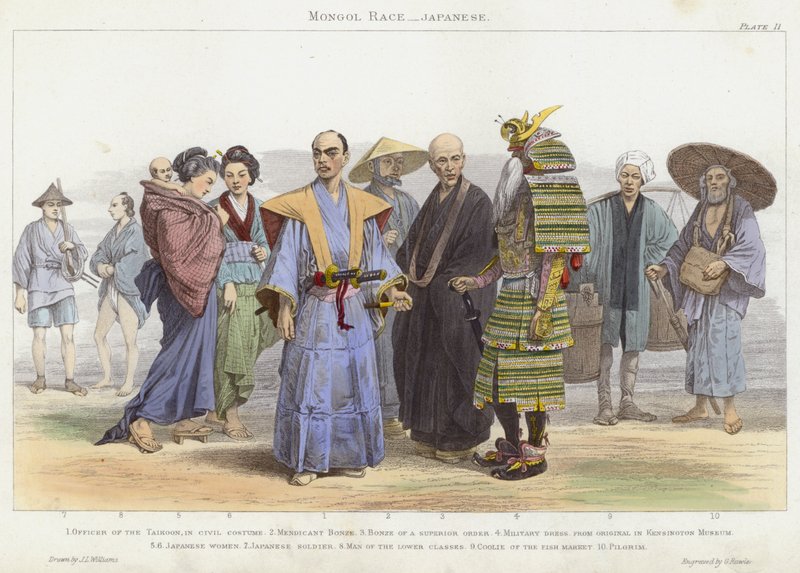 Mongol Race, japonês (gravura colorida) de J.L. (after) Williams