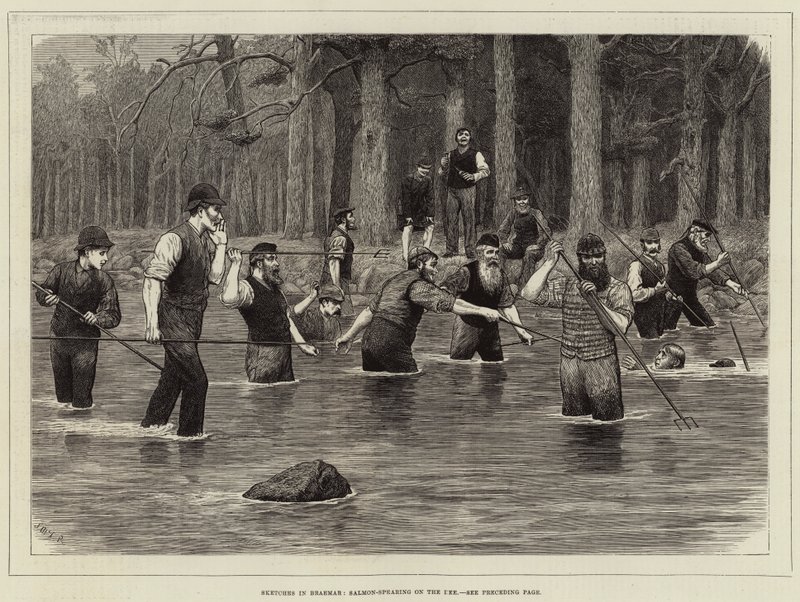 Esboços em Braemar, Salmon-Spearing no Dee de J.M.L. Ralston
