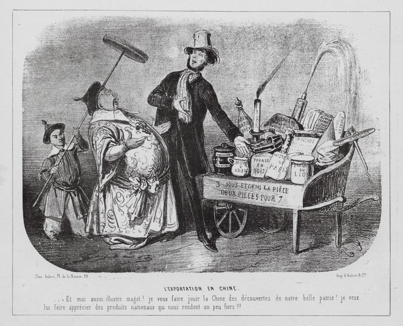 Exportação para a China (gravura) de J. (after) Platier
